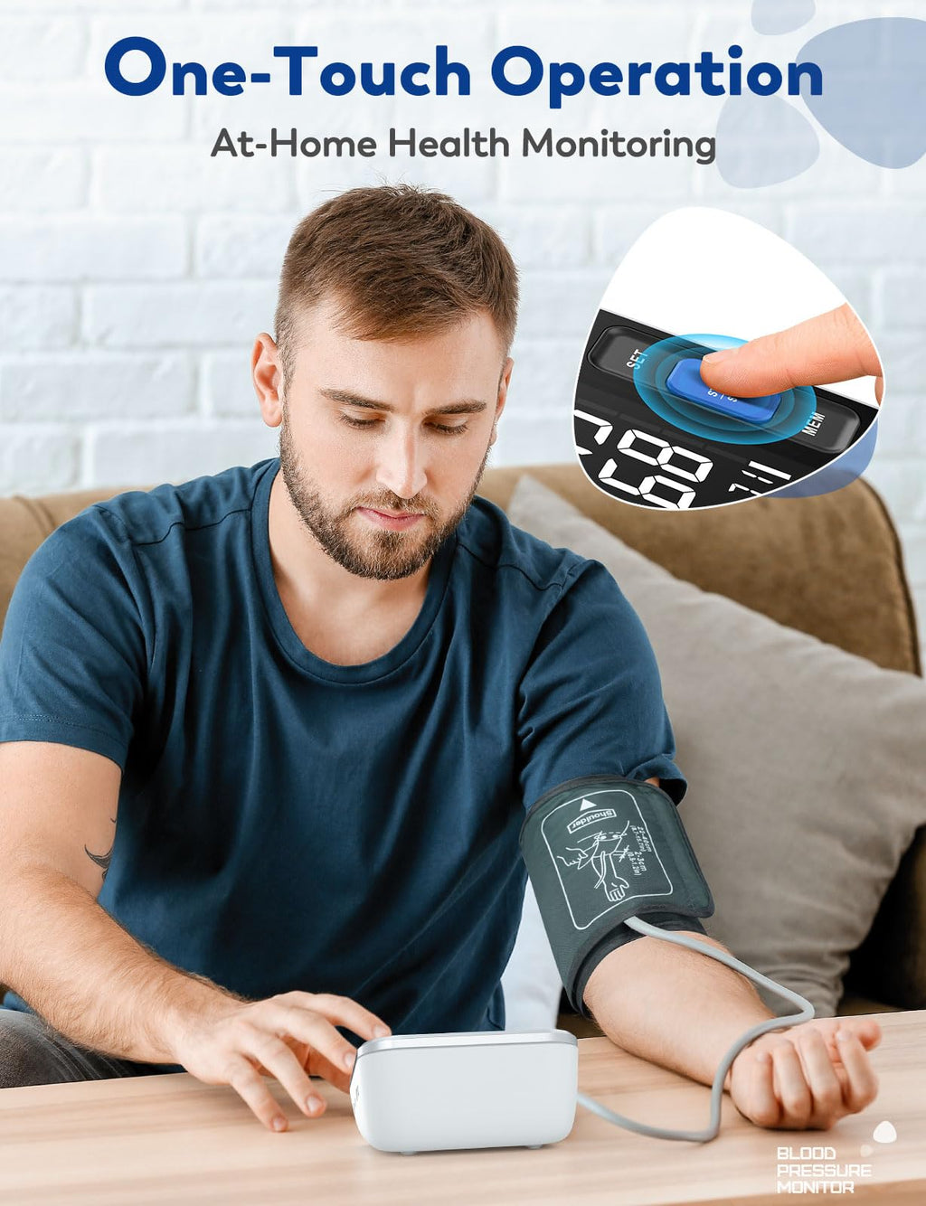 Upper Arm Blood Pressure Monitor with Backlight Display 2 Users Memory P91534
