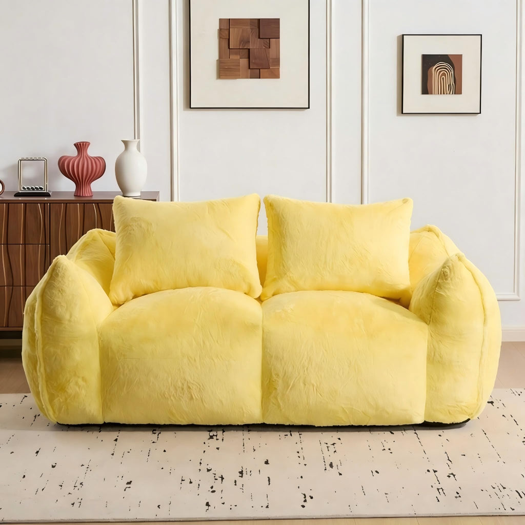 Oversized Faux Fur Memory Foam Bean Bag Chair A462