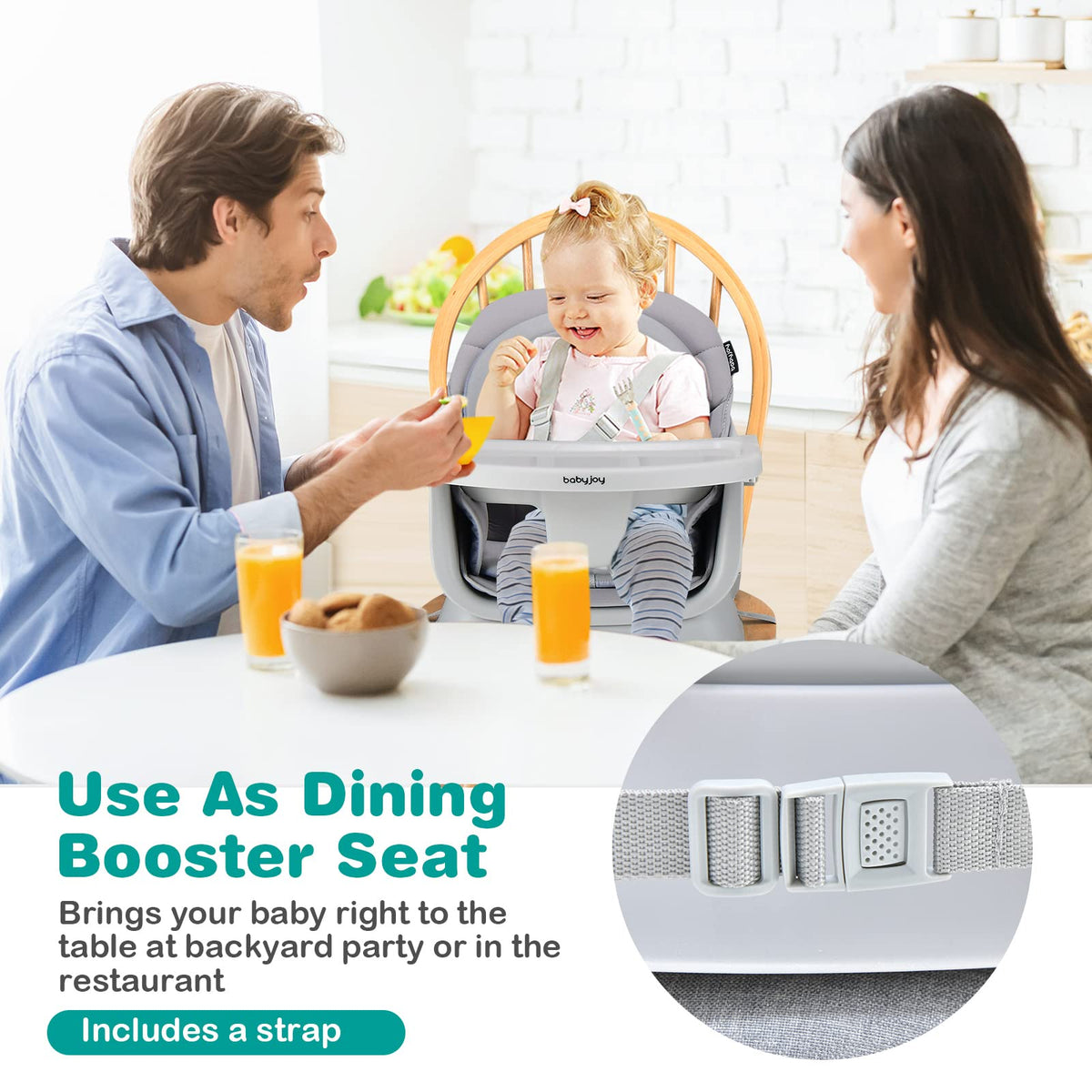 8 in 1 Convertible High Chair with Removable Tray Y49457