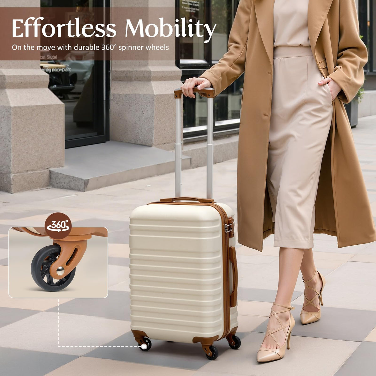 White 3 Piece Hardside Luggage Set U6366