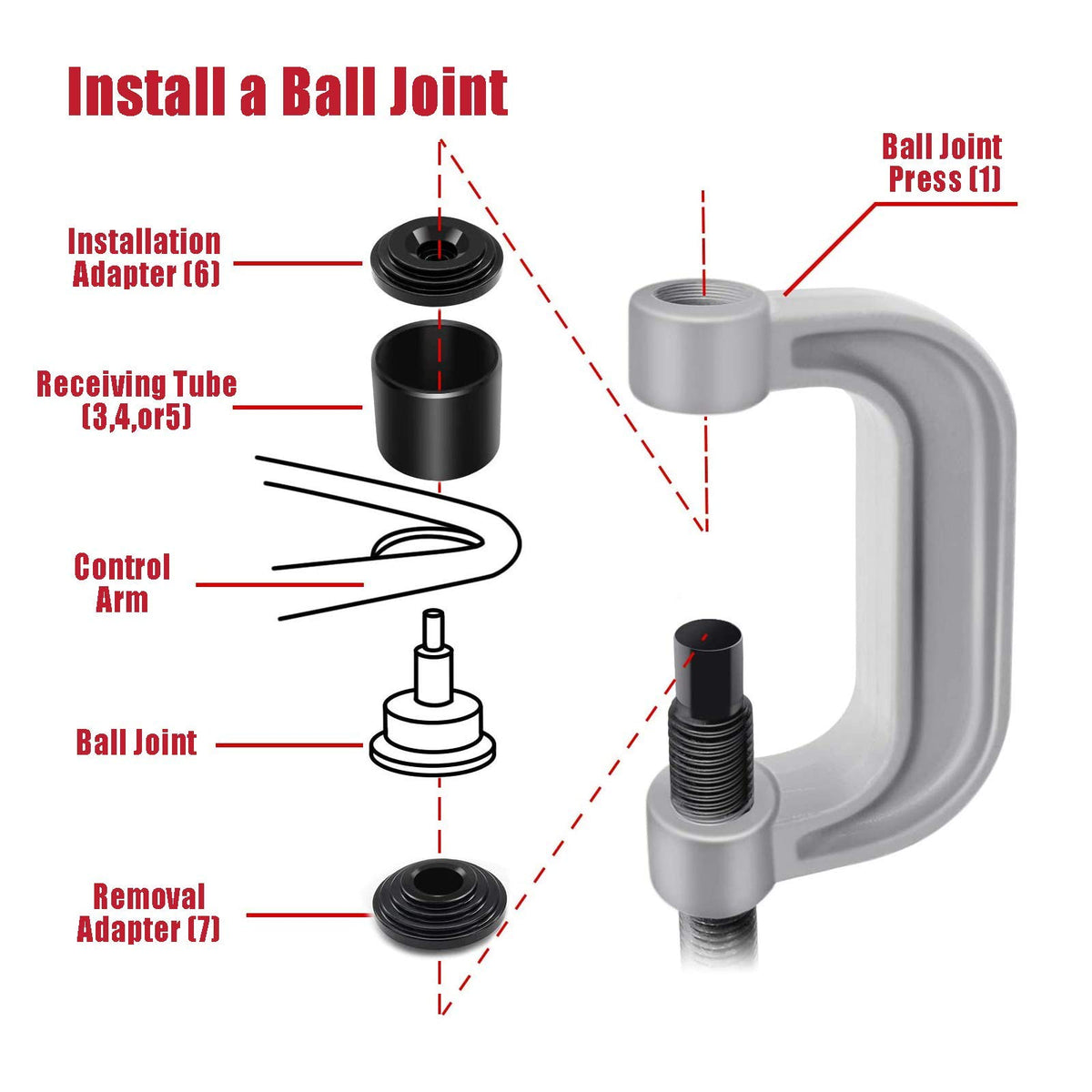4 in 1 Ball Joint Service Tool Kit 2WD & 4WD N5347