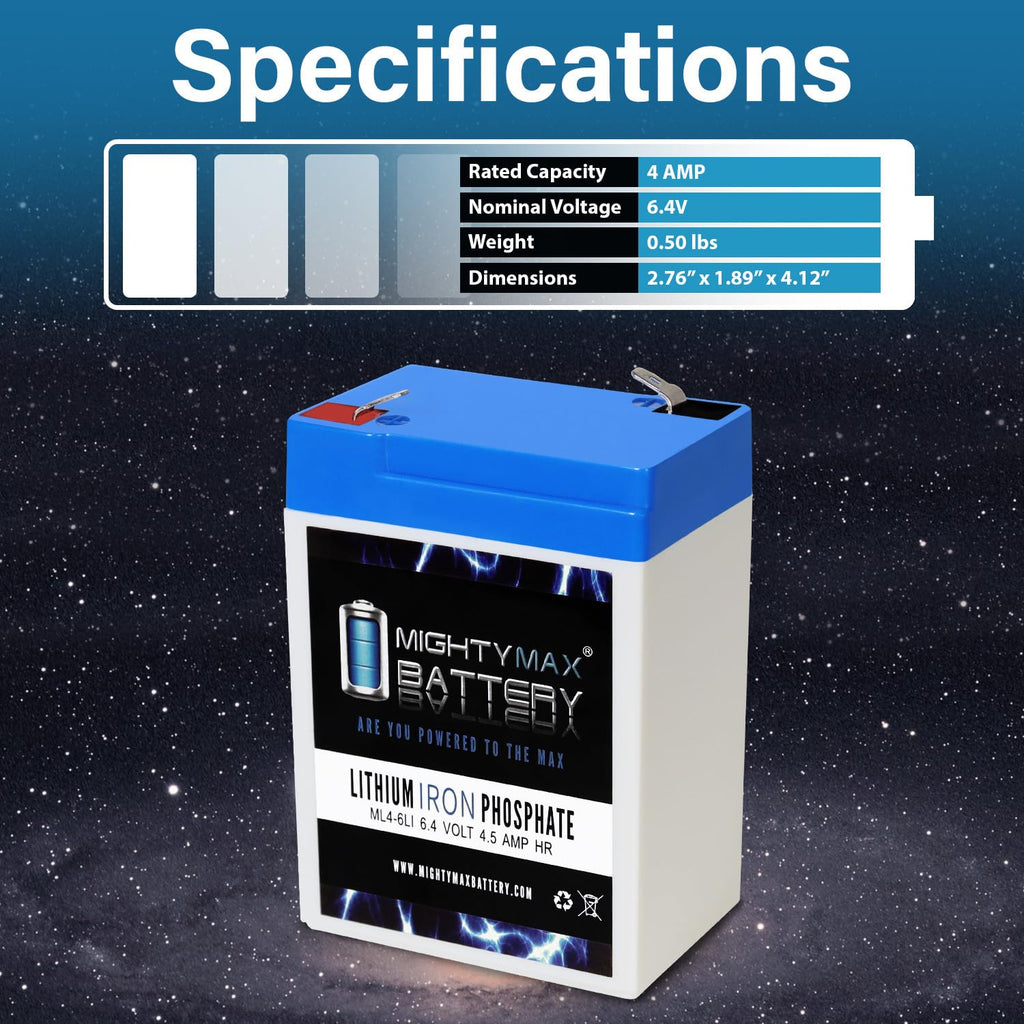 6V 4.5AH Lithium Replacement Battery M334