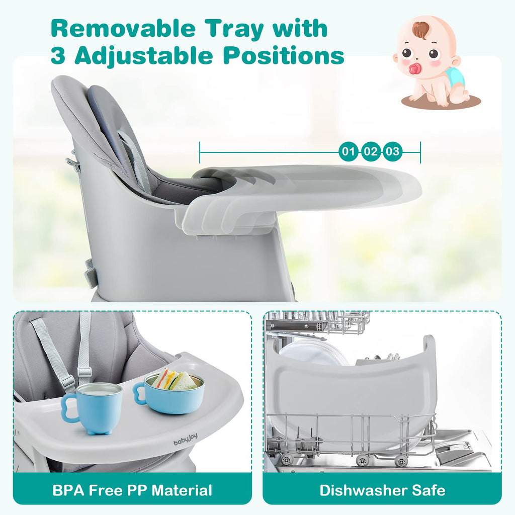 8 in 1 Convertible High Chair with Removable Tray Y49457