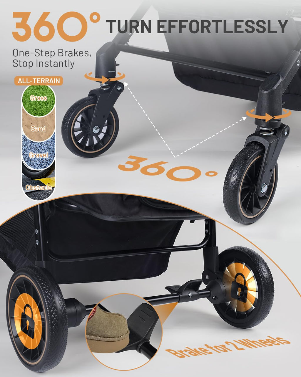 Foldable Ventilated Dog Stroller with Canopy N84146