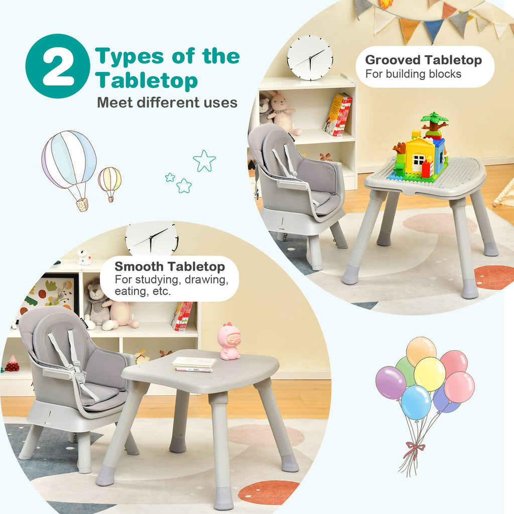 8 in 1 Convertible High Chair with Removable Tray Y49457