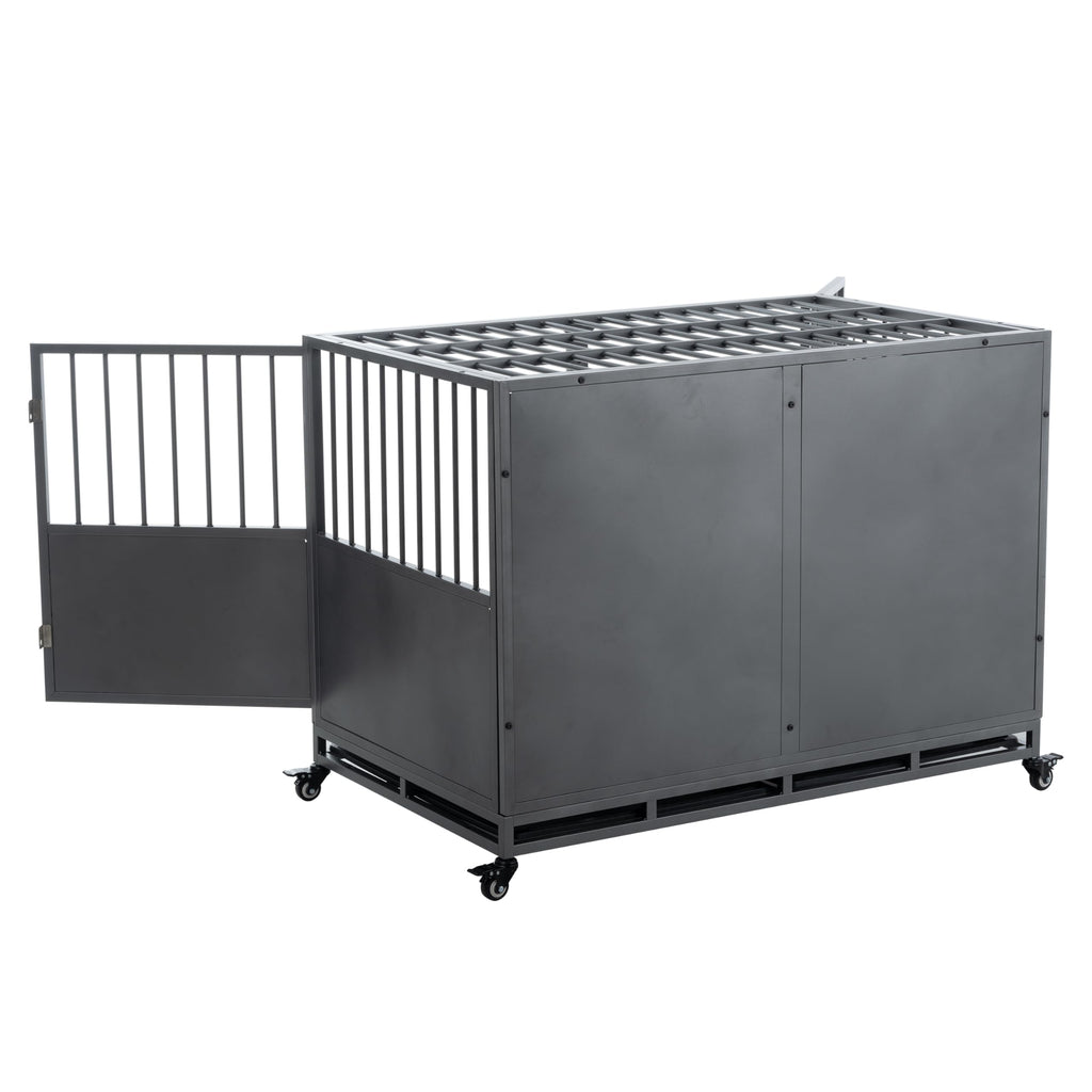 48 inch Heavy Duty Folding Metal Dog Cage with Divider Panel E203