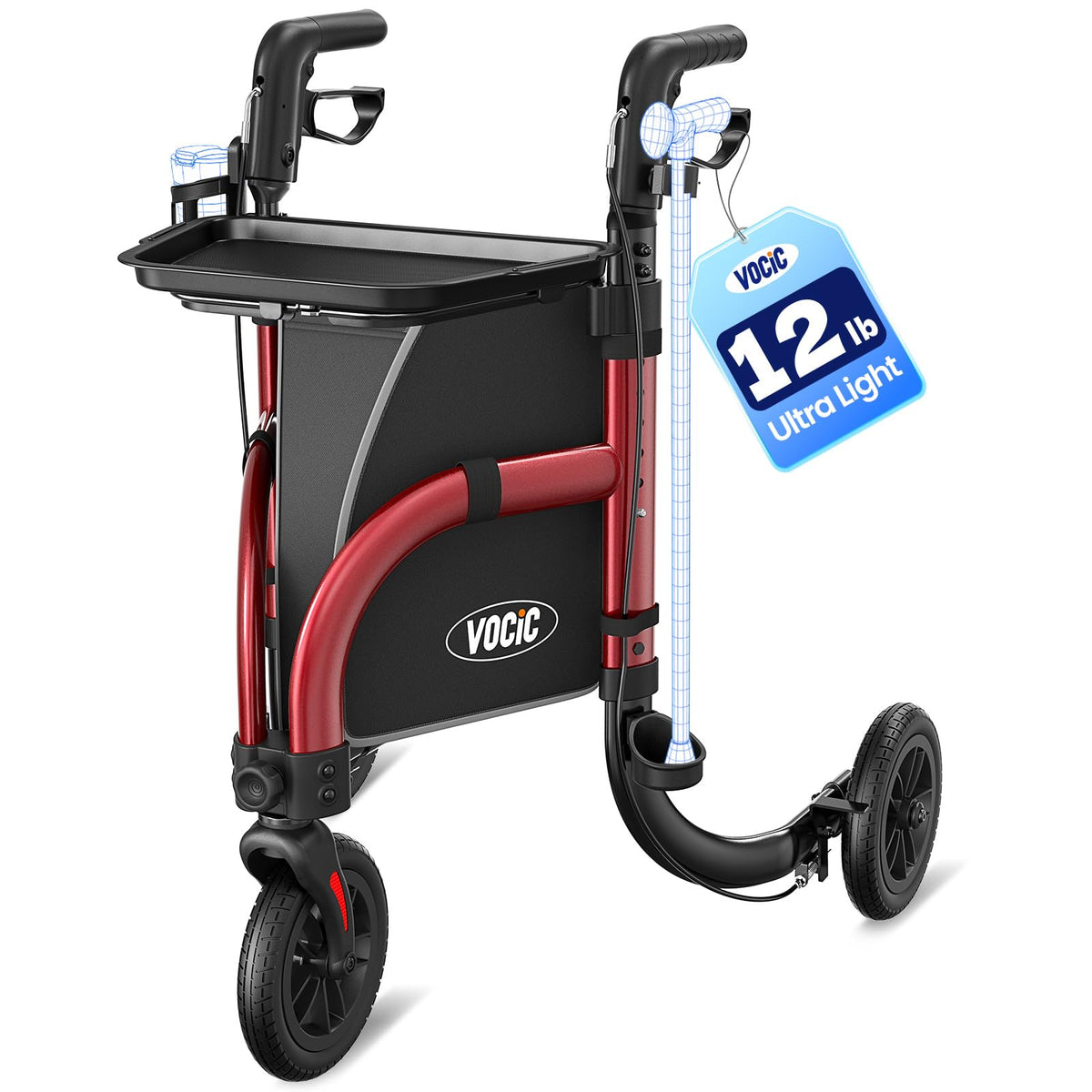3 Wheel Walkers with Tray G50786