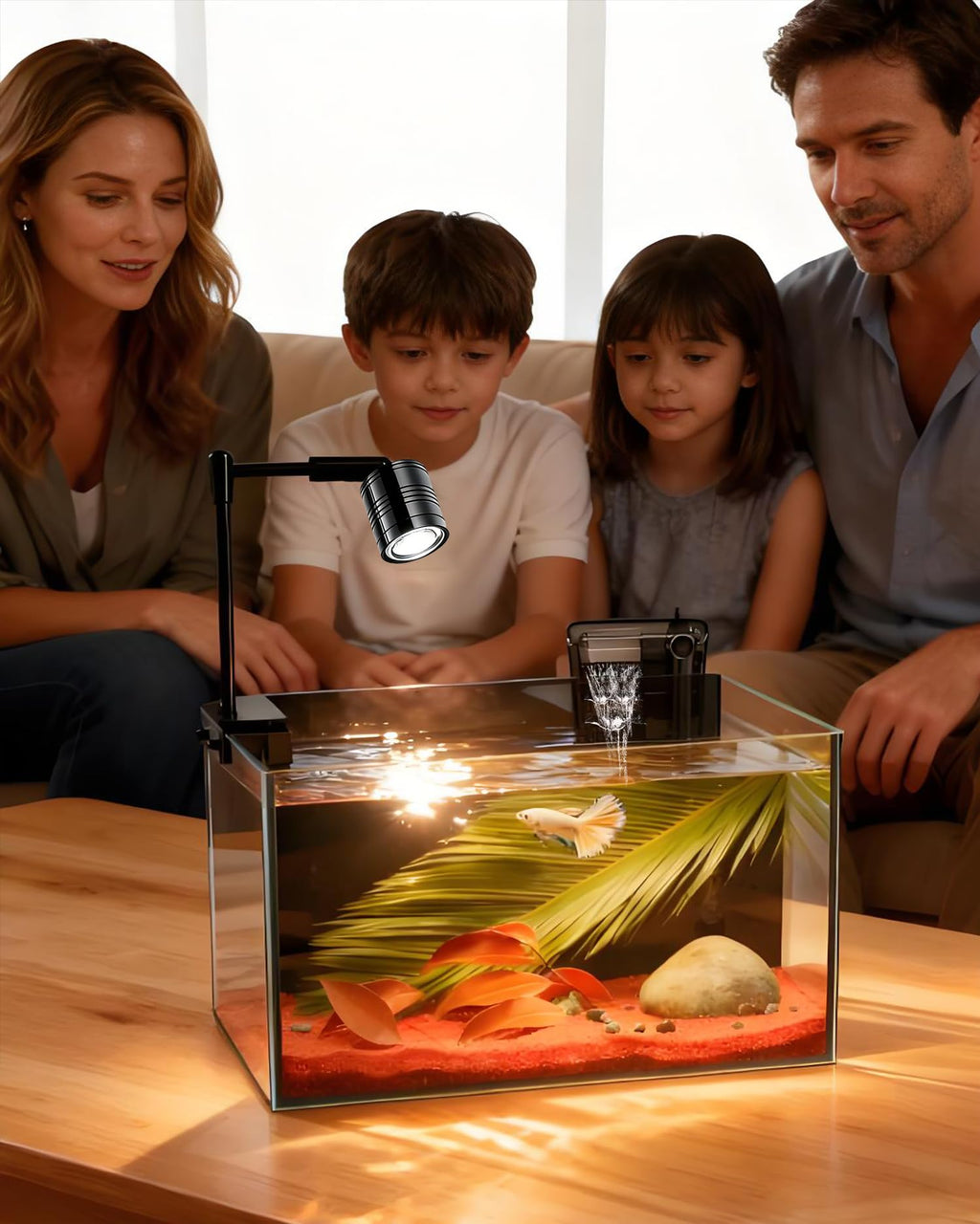 3 Gallon Ultra-Clear Glass Fish Tank with Filter and Led Light N73259