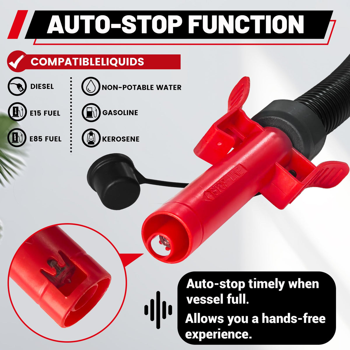 Battery Powered Fuel Transfer Pump with Automatic Stop Nozzle D5530