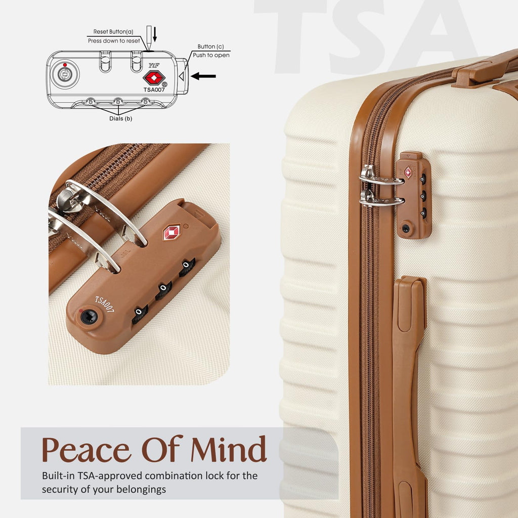 White 3 Piece Hardside Luggage Set U6366