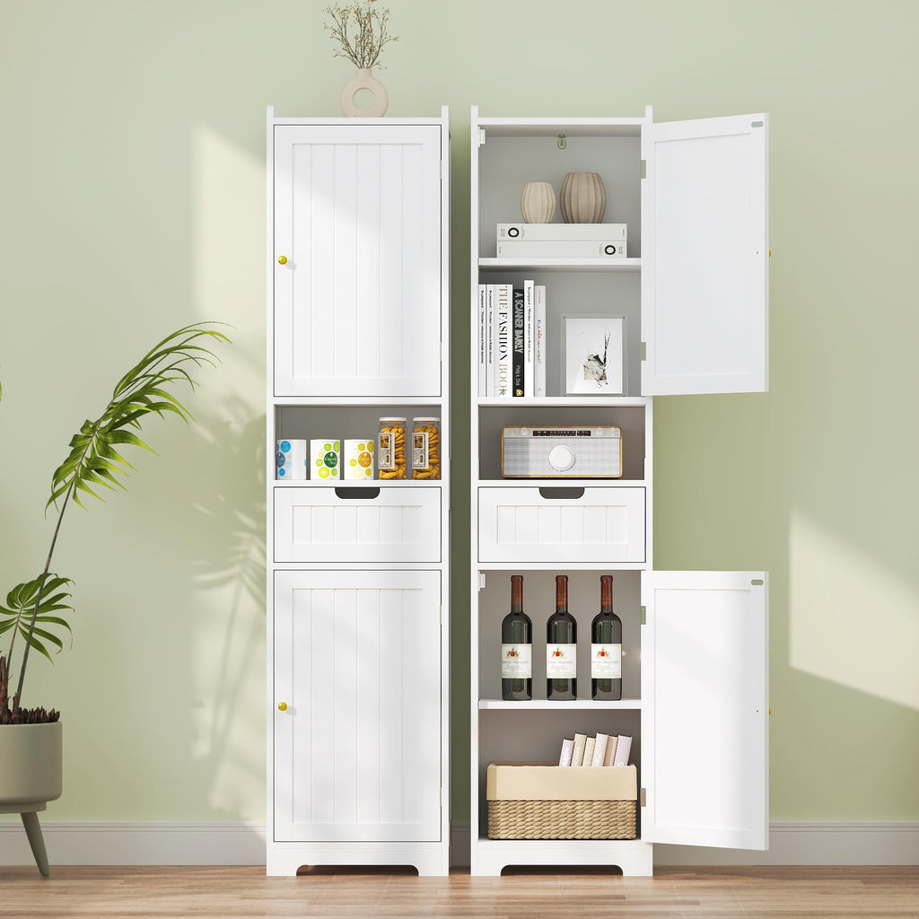 67" H Tall White Bathroom Storage Cabinet Z304