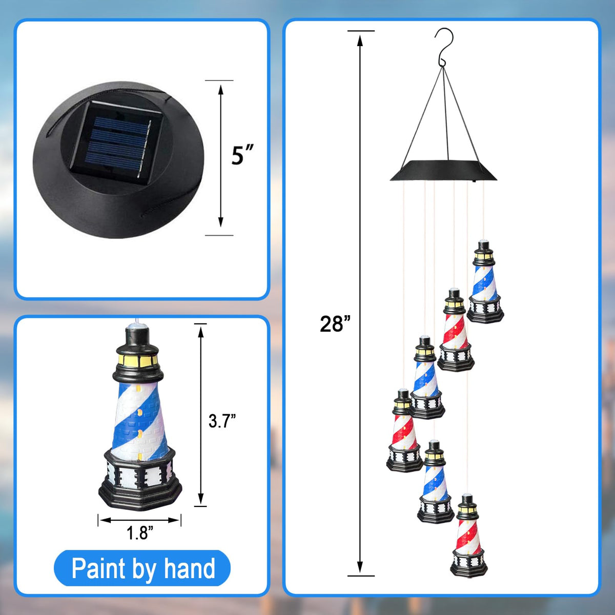 Color Changing LED Wind Chimes W261916