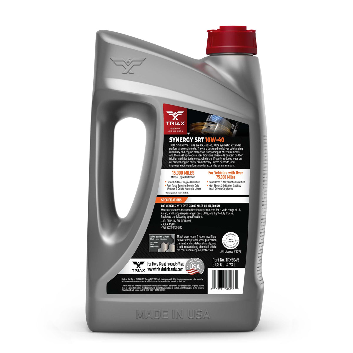 10W-40 Full Synthetic Engine Oil 5 Quart O198
