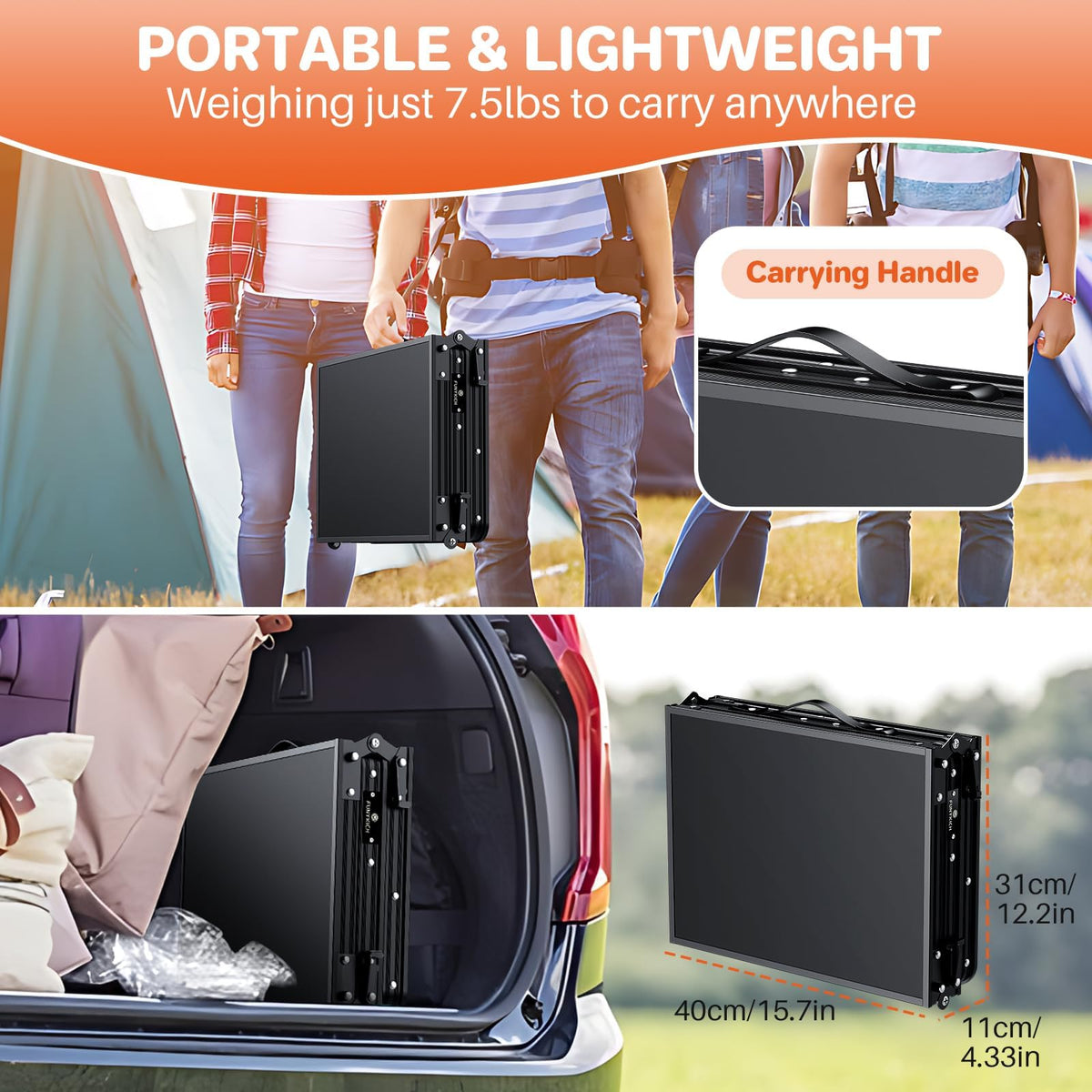 Aluminum Folding Camping Table 3 Height Adjustable W185482