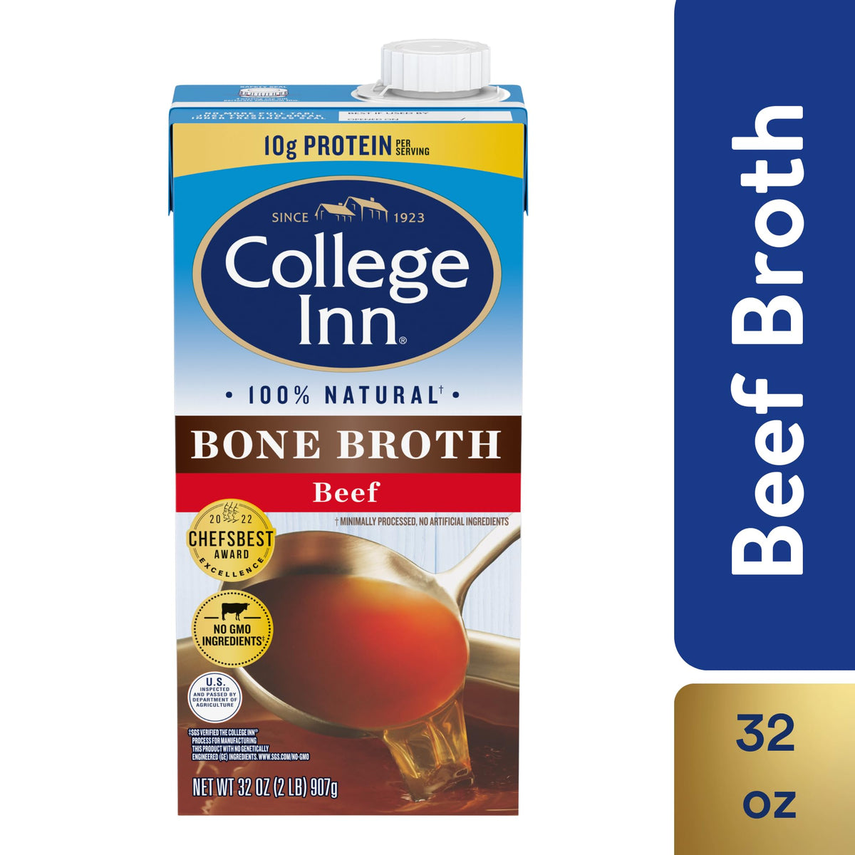 100% Natural Beef Bone Broth 32 fl Ounce Pack of 12 F51783