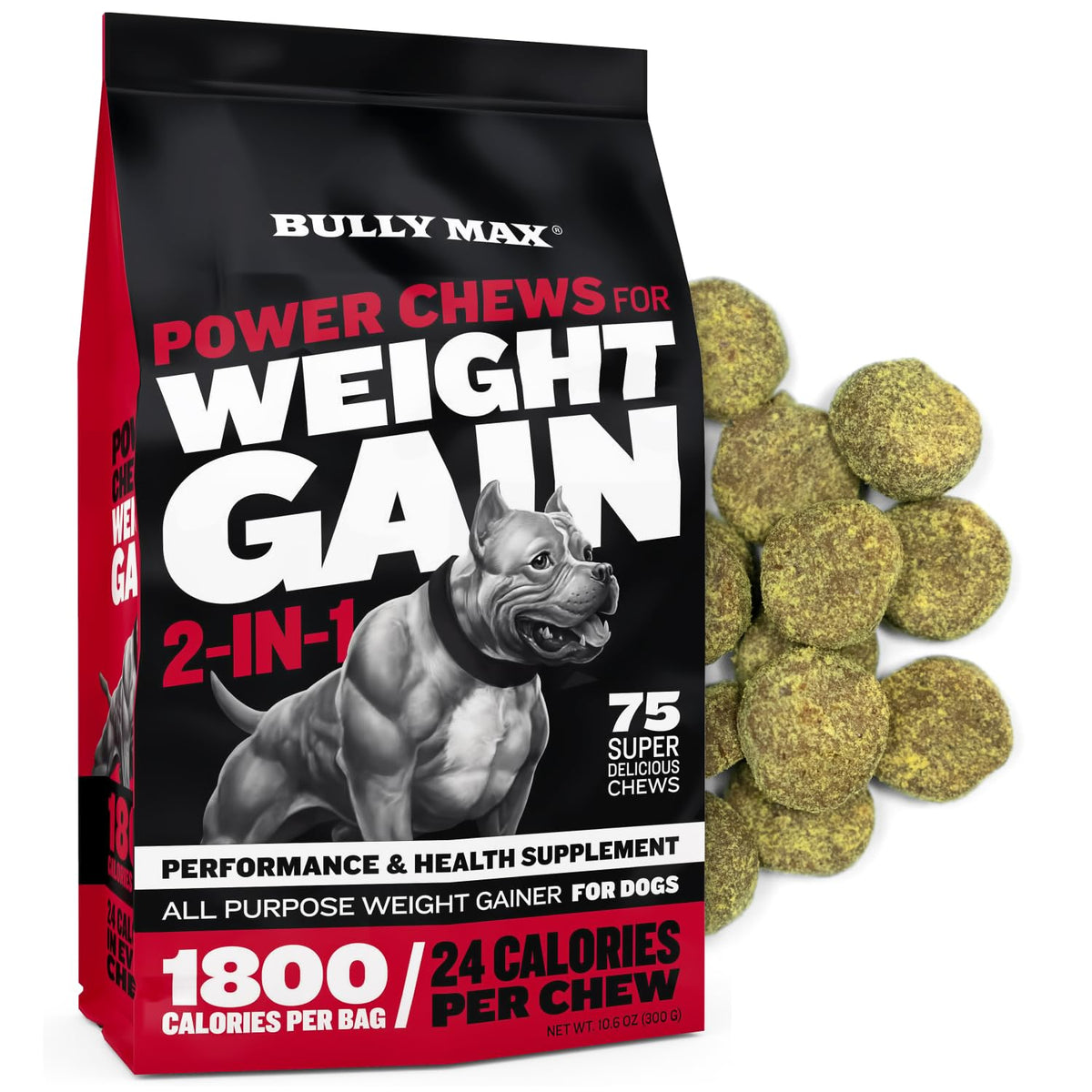 Dog Weight Gainer Soft Chews Liquid Gel Supplement & Muscle Builder Power Tabs Bundle I745