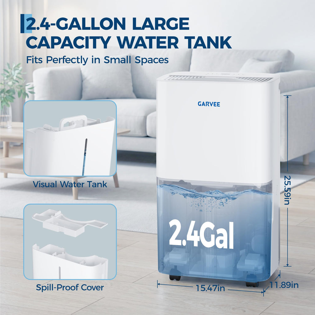 50-Pint Dehumidifier with 2.4Gal Water Tank H2123