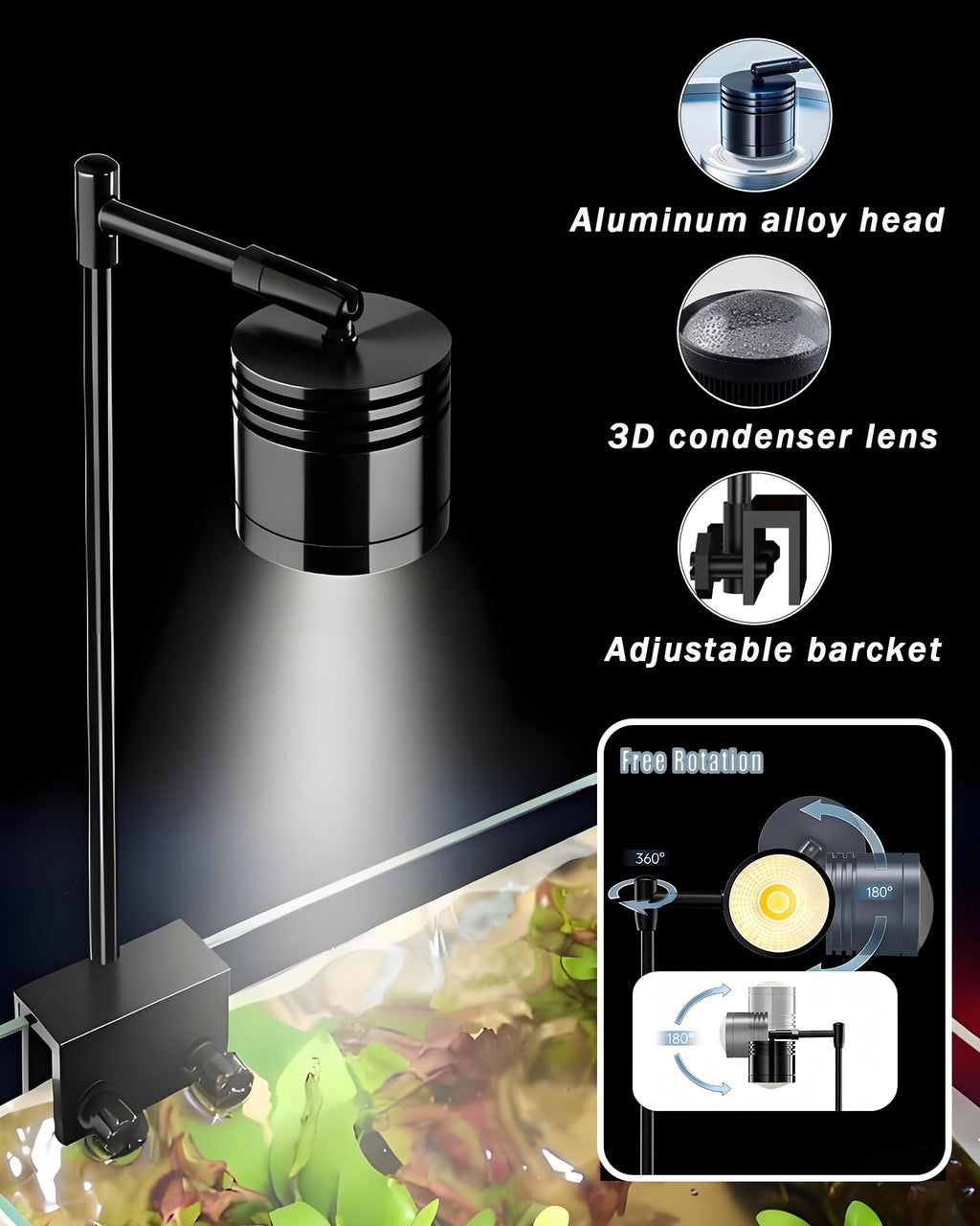 3 Gallon Ultra-Clear Glass Fish Tank with Filter and Led Light N73259