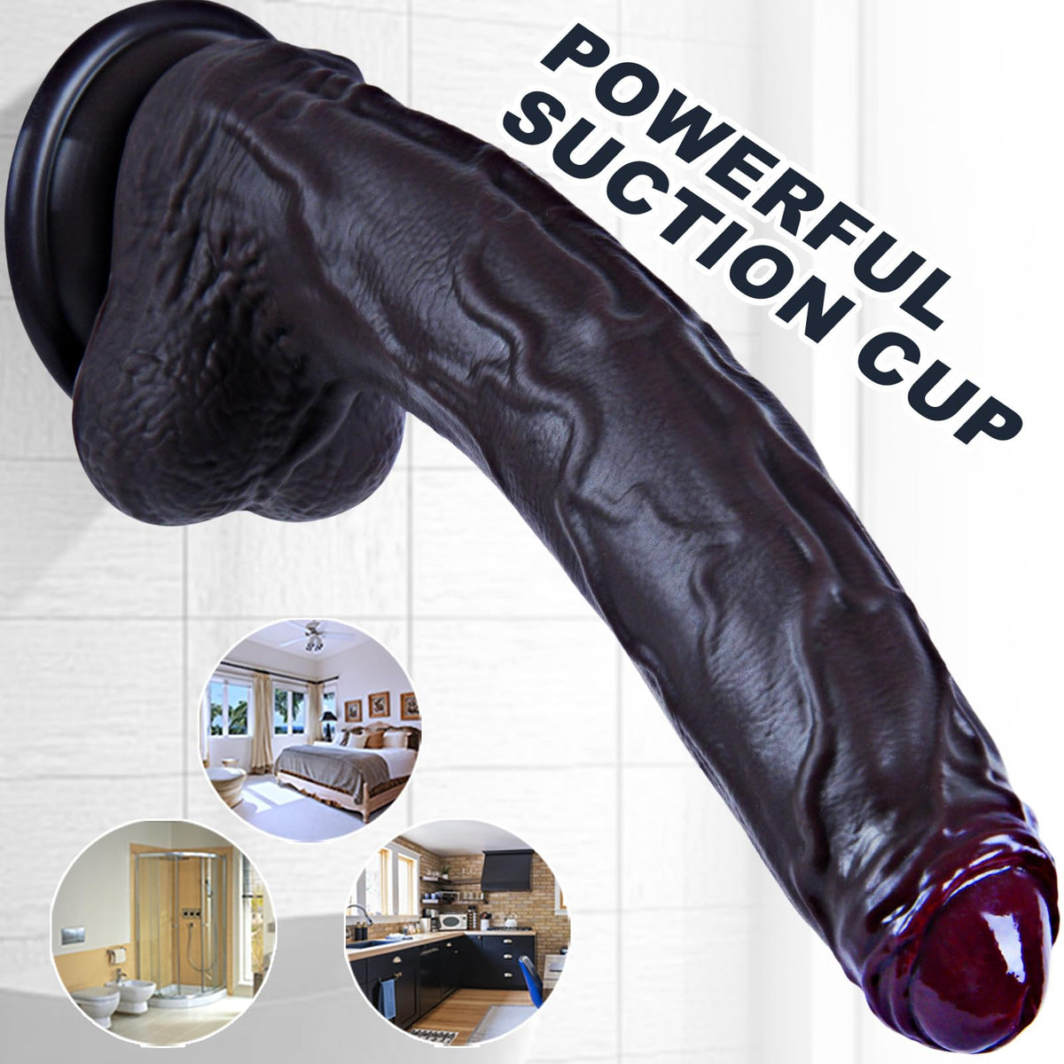 13.4" Dual Density Silicone Dildo with Suction Cup C590