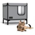 Weatherproof Outdoor Cat House with Thermal Aluminum Foil A40485