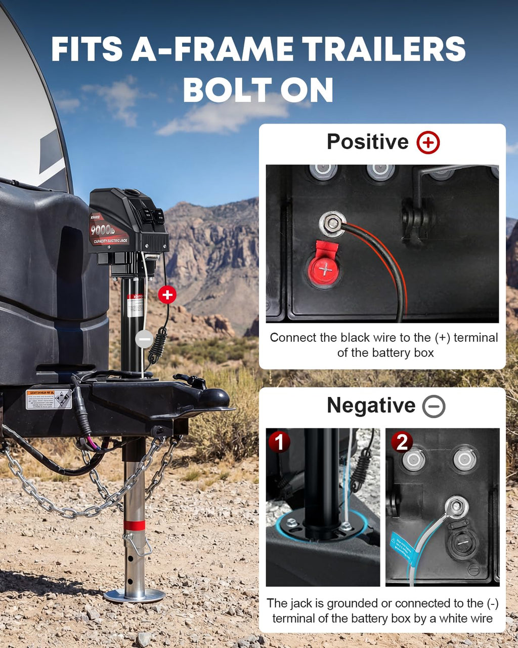 Electric Trailer Jack 9000 lbs 12V A-Frame R859