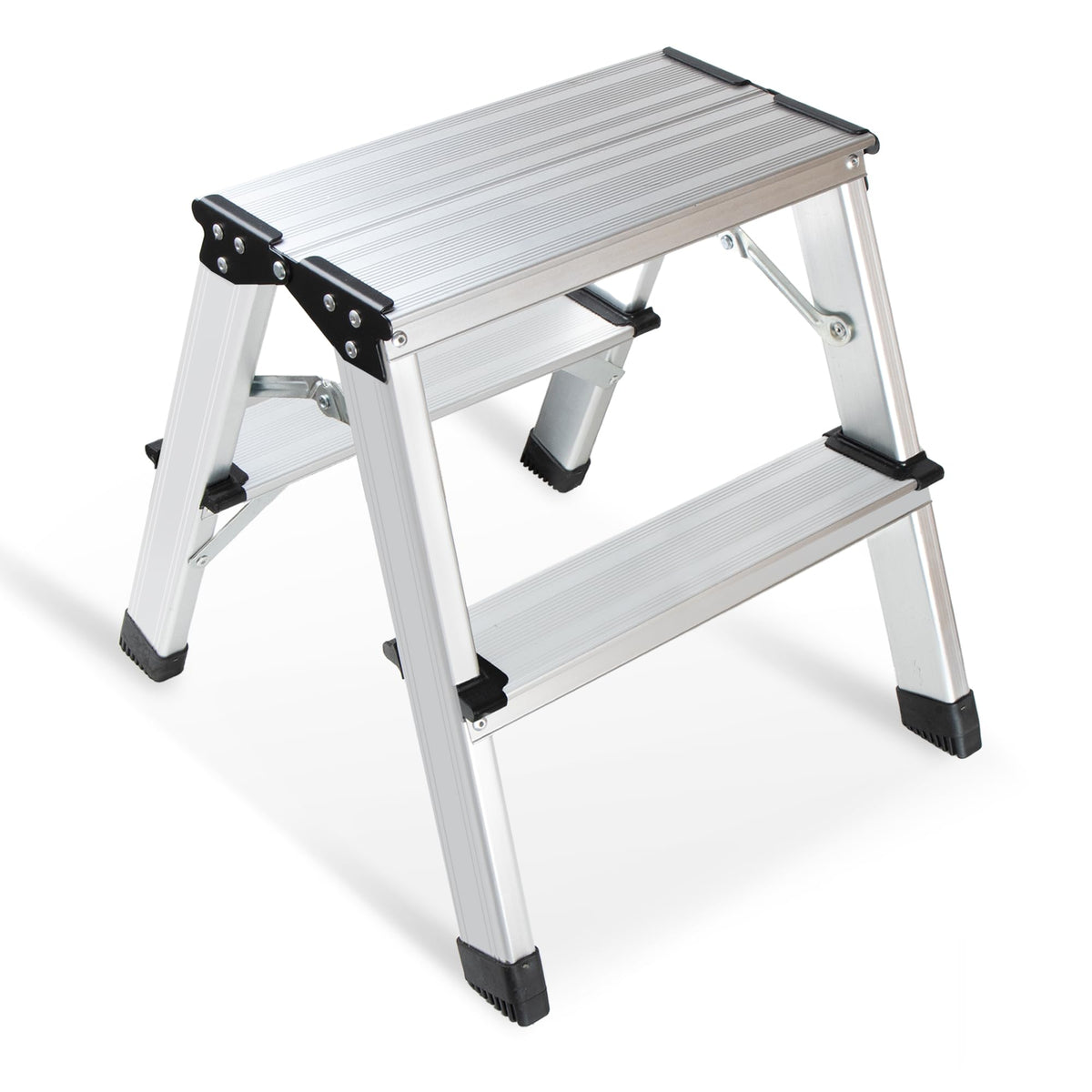 2 Step Aluminum Folding Ladder 330lbs C562