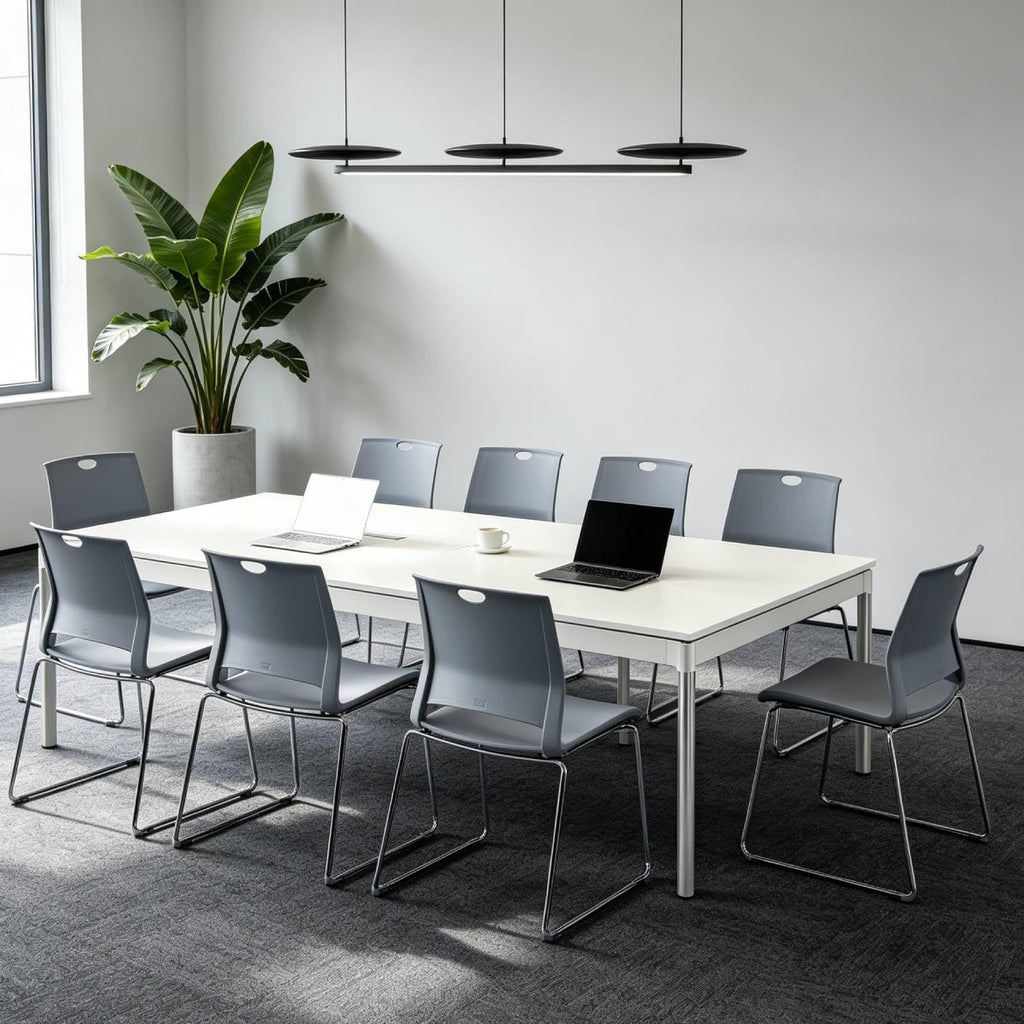 Grey Plastic Stack Chair 4-Pack U893