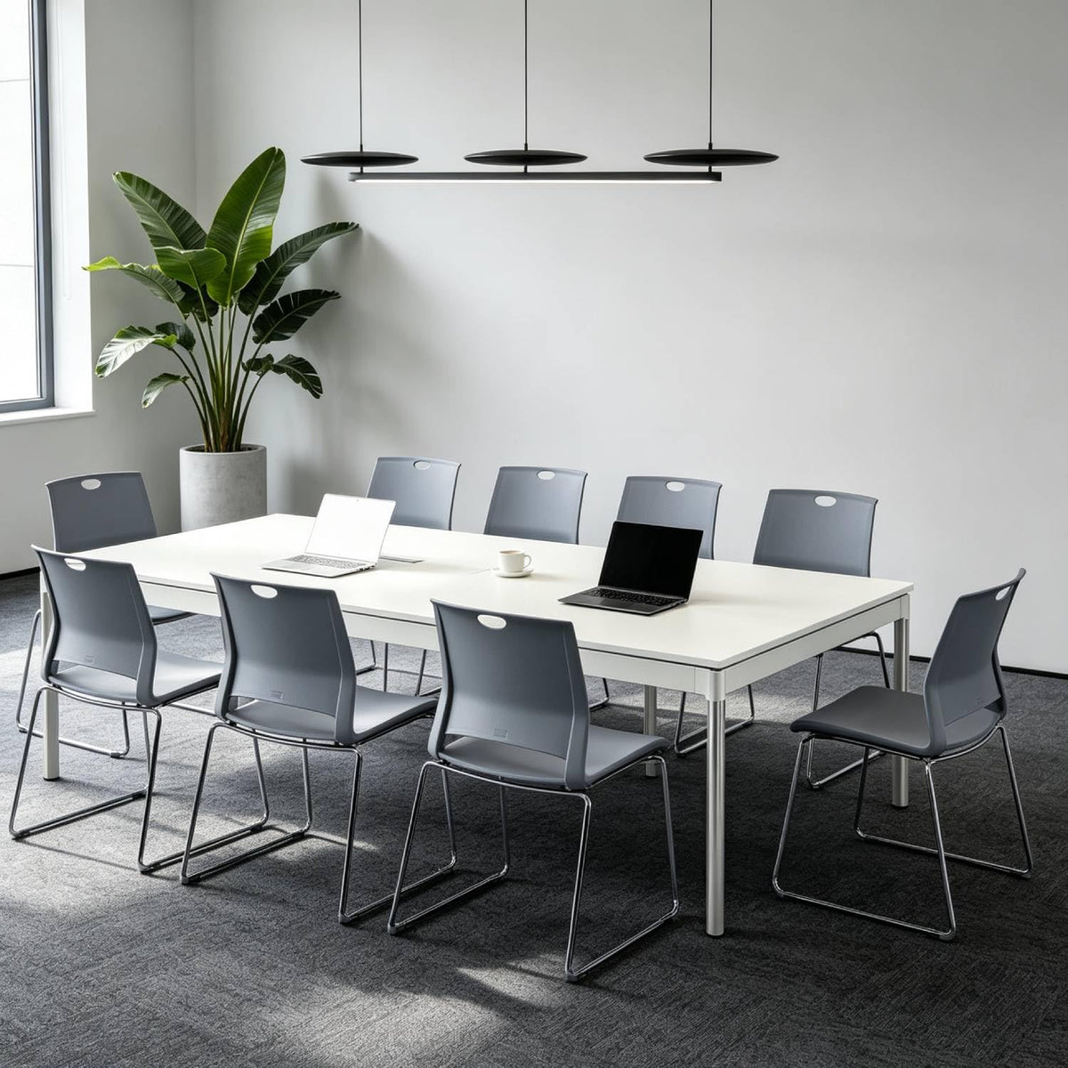 Grey Plastic Stack Chair 4-Pack U893