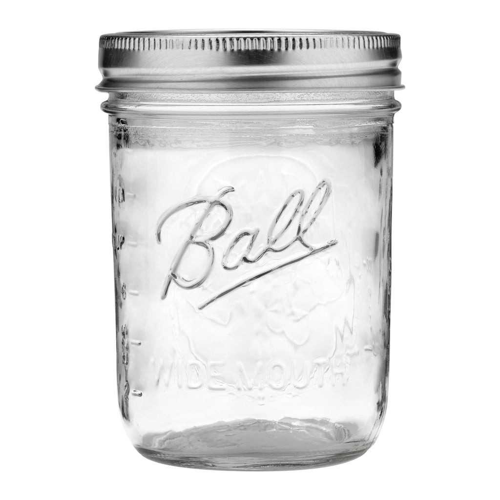 8 Glass Clear Jars with Lids & Bands J12120