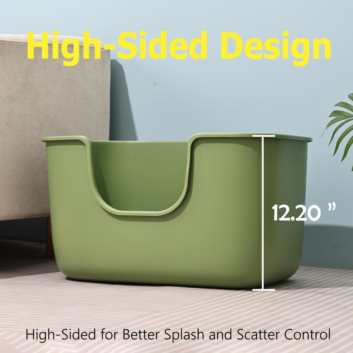 Extra Large Low Entry Cat Litter Box with High Sides Y770