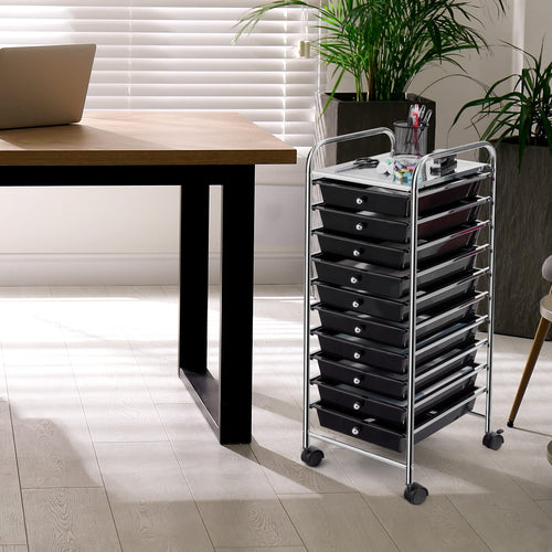 10 Drawer Multicolor Rolling Storage Cart T522134