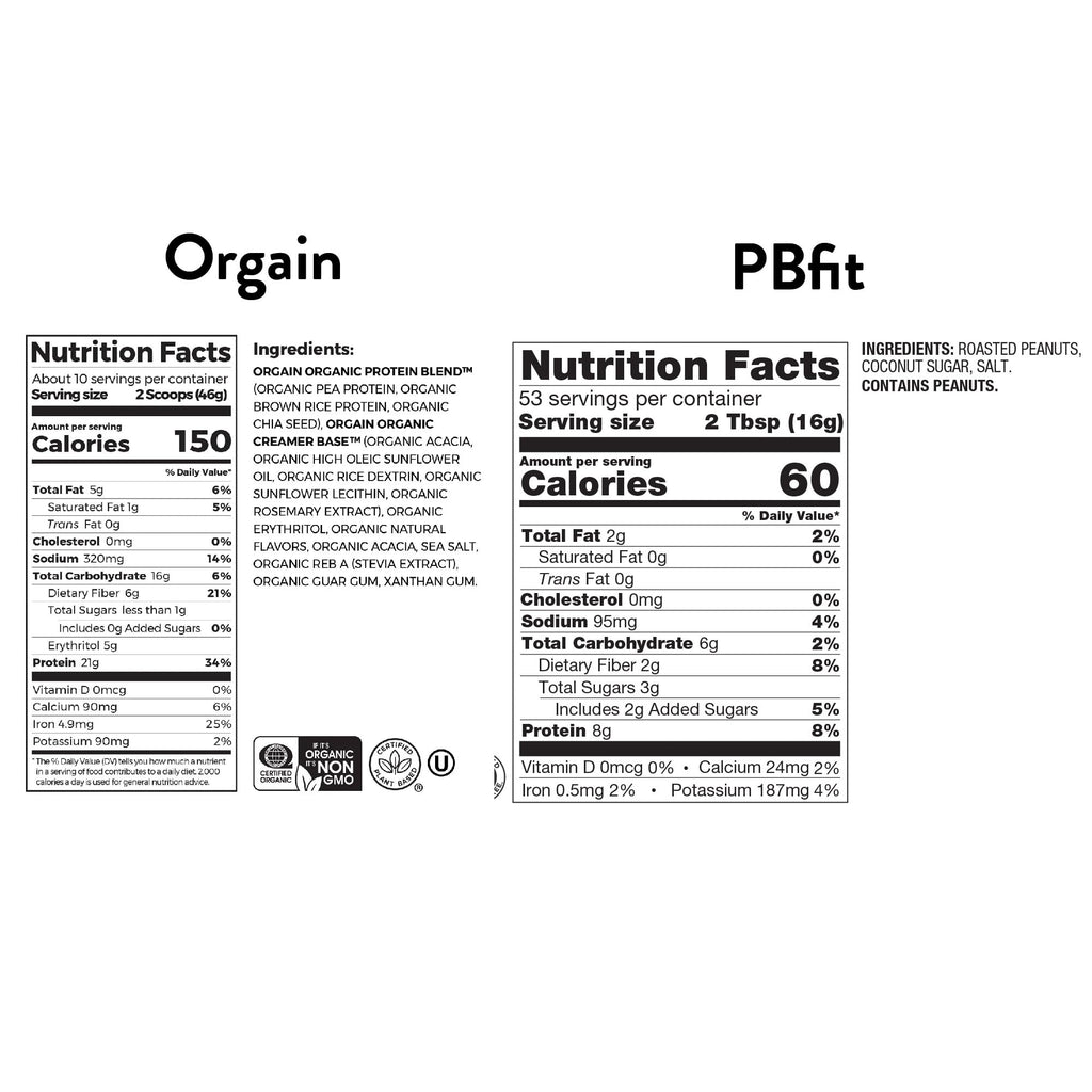 Organic Vegan Protein Powder, Chocolate Fudge 2 lbs + Original 30 oz B2254