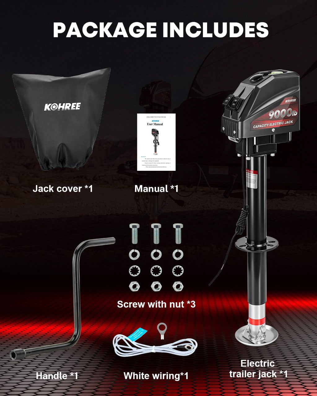 Electric Trailer Jack 9000 lbs 12V A-Frame R859
