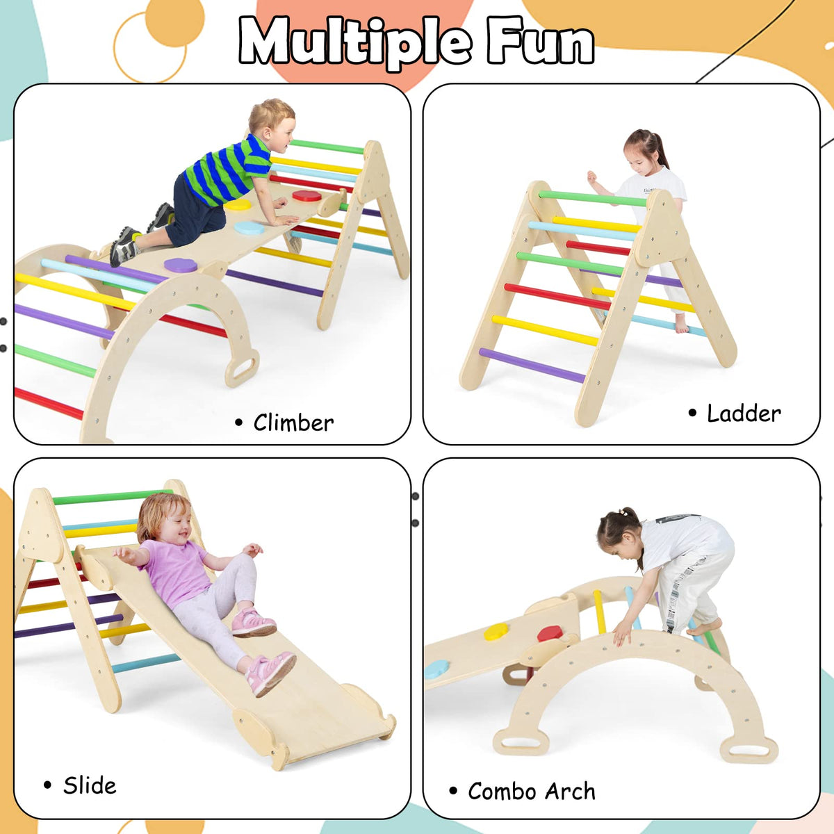 7 in 1 Foldable Wood Climbing Toys P2526