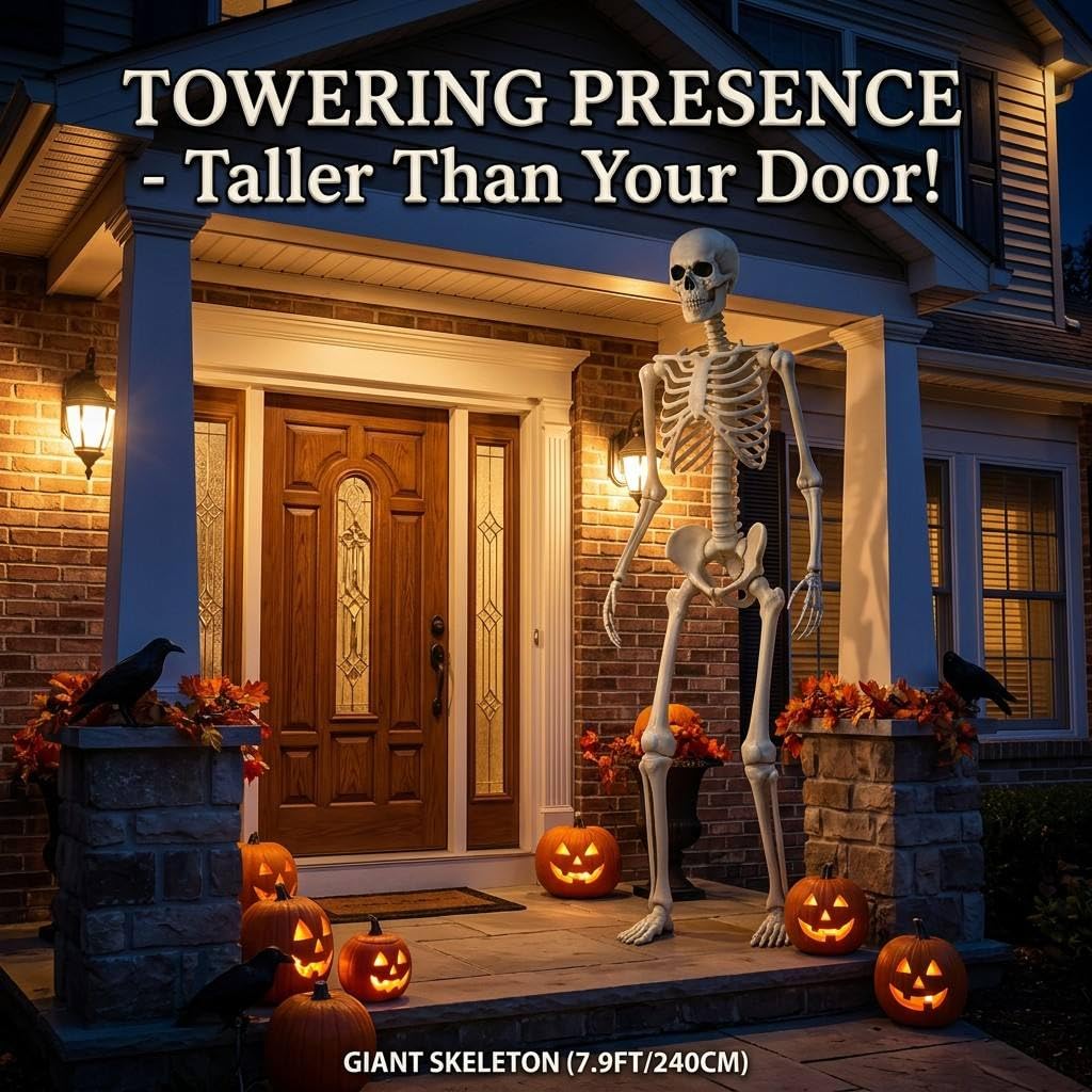 7.9FT Life Size Posable Skeleton F187