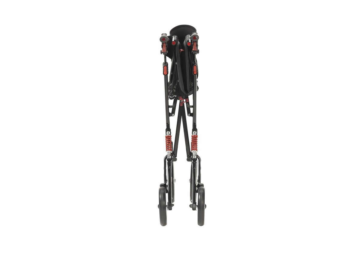 Heavy-Duty Foldable Rollator Walker with Seat, Black S5355