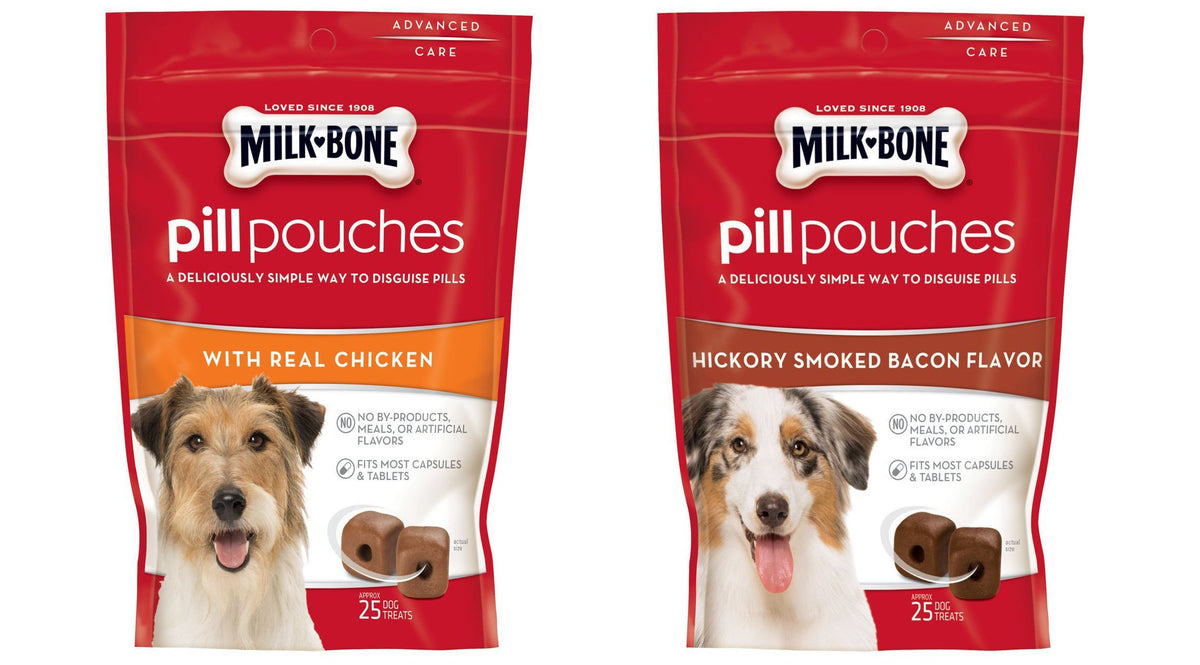 Bone Variety Pill Pouches with Real Chicken & Hickory Smoke Bacon Flavor 6 oz Dog Treats B180
