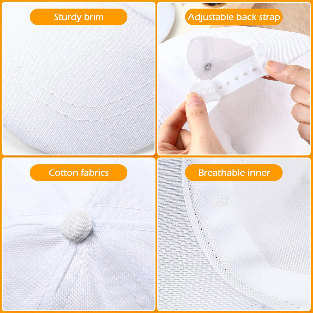 White Adjustable Baseball Hat A536