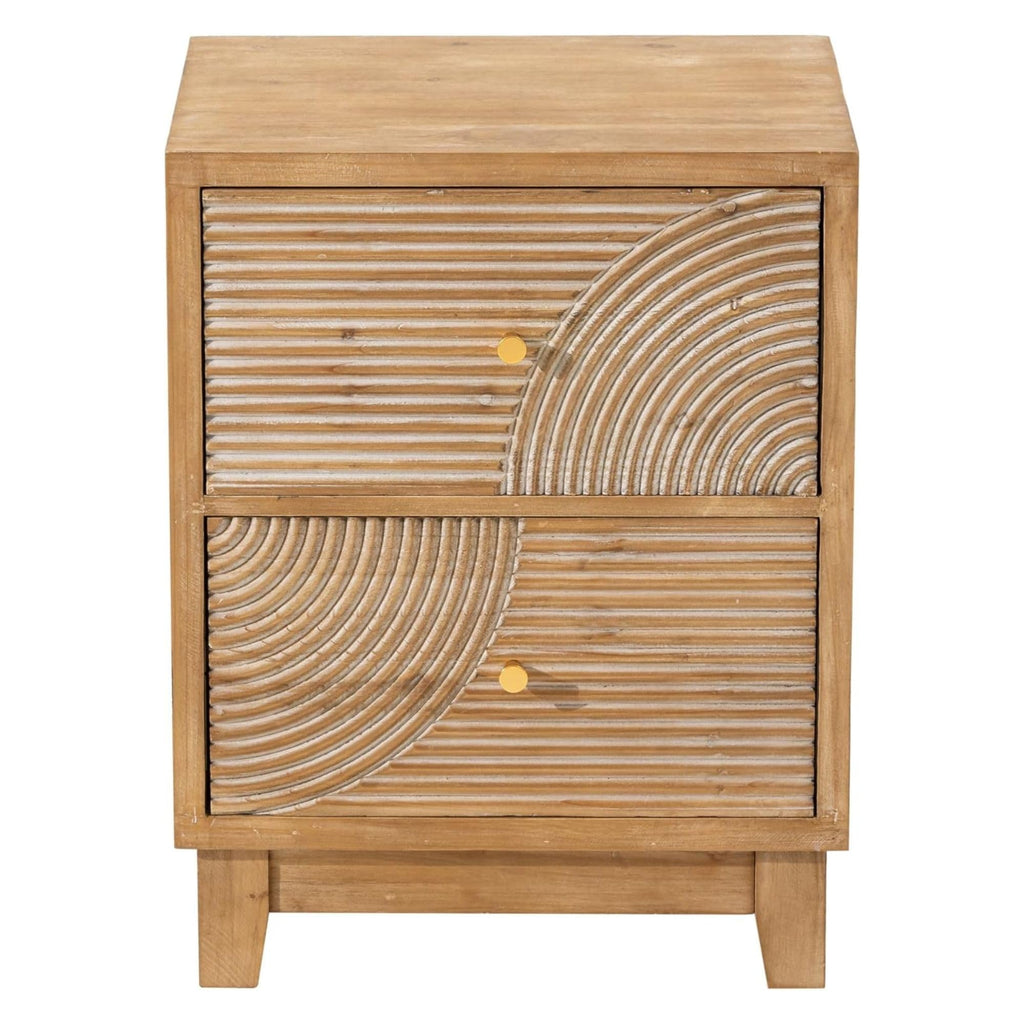 2 Drawer Wood Nightstand V928