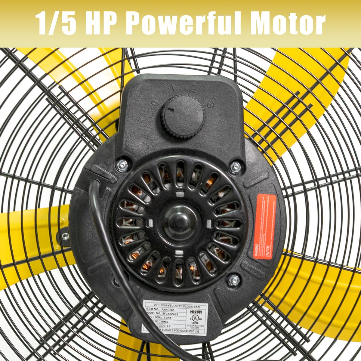 2 Pcs 20-inch 5300 CFM High Velocity Metal Floor Fan X824
