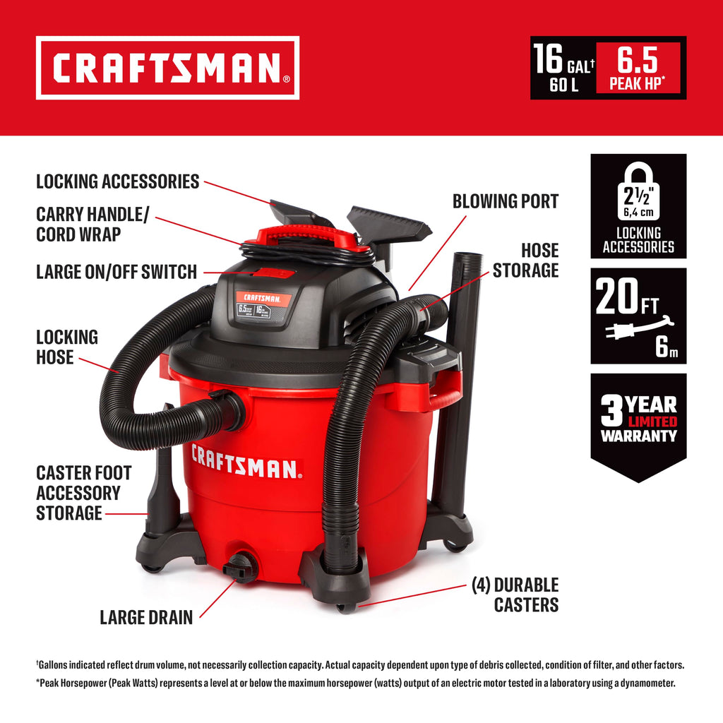 16 Gallon Wet Dry Shop Vacuum Y956