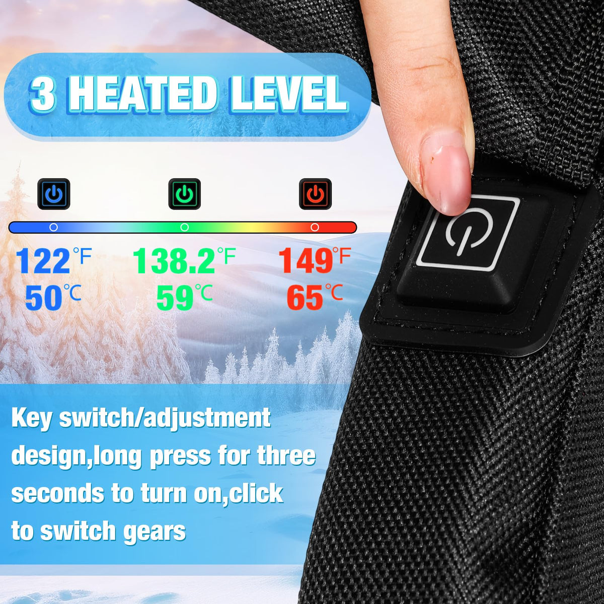 2 Pcs Portable Foldable Heated Seat Cushion USB Powered 3 Mode Adjustable Pad with Pocket F53186