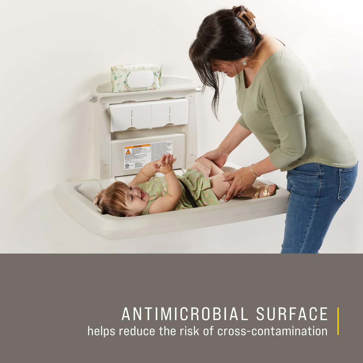 Wall-Mounted Fold-Down Baby Changing Station H2236