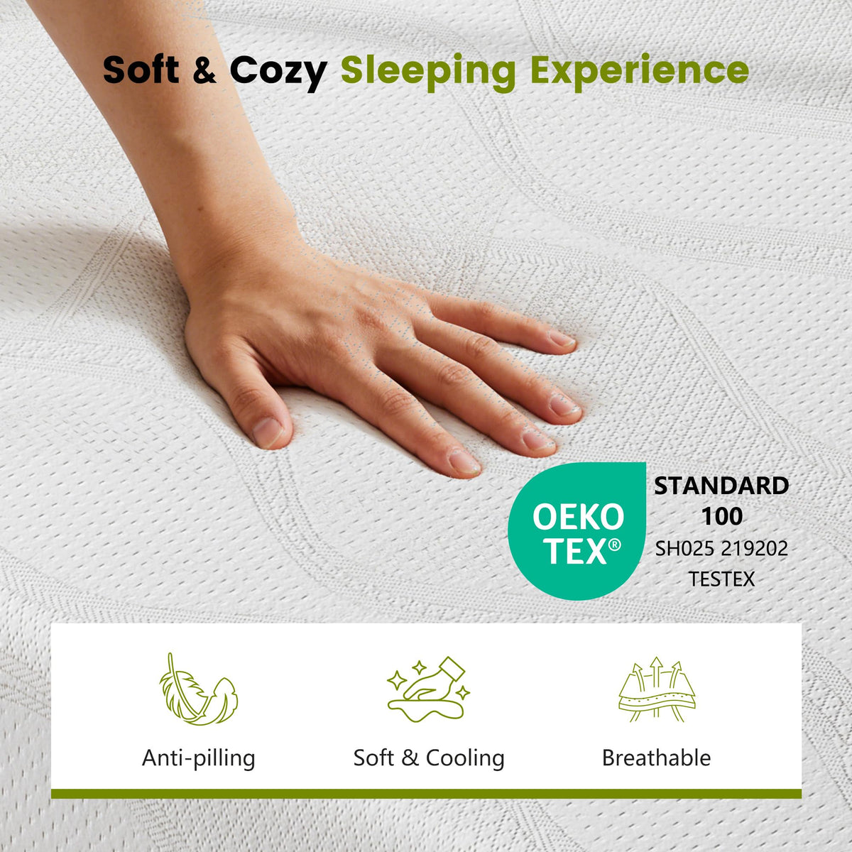 6 Inch Green Tea Gel Memory Foam Mattress R1797