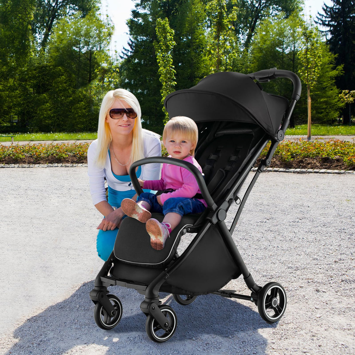 Lightweight Compact Baby Stroller with Canopy V9458