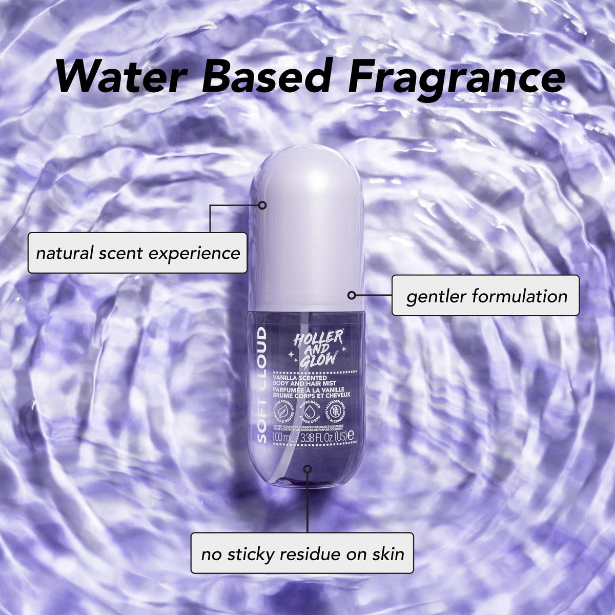Vanilla Scented Body And Hair Mist, 3.38 Fl Oz K131322