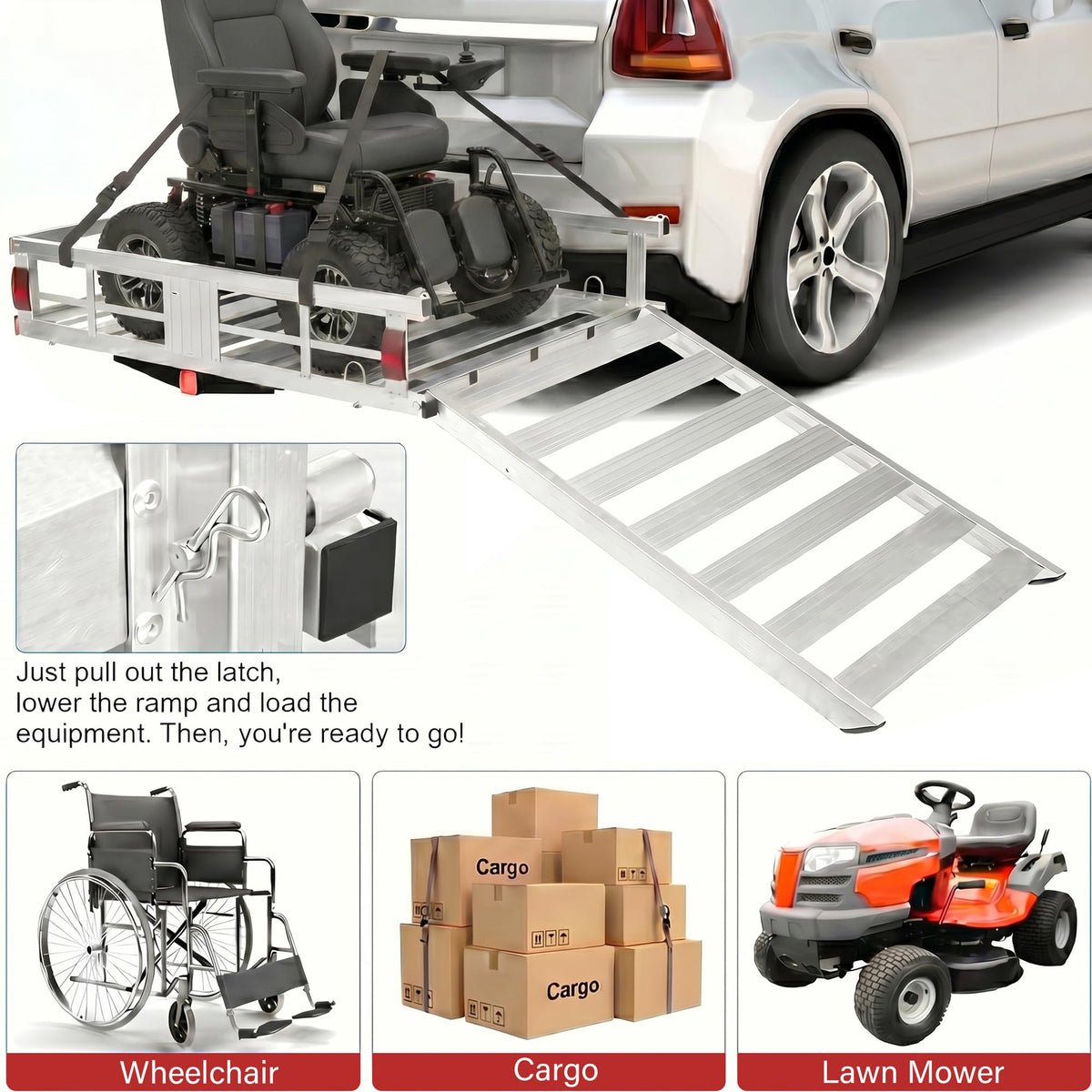 50" Aluminum Wheelchair Carrier with Ramp Q553