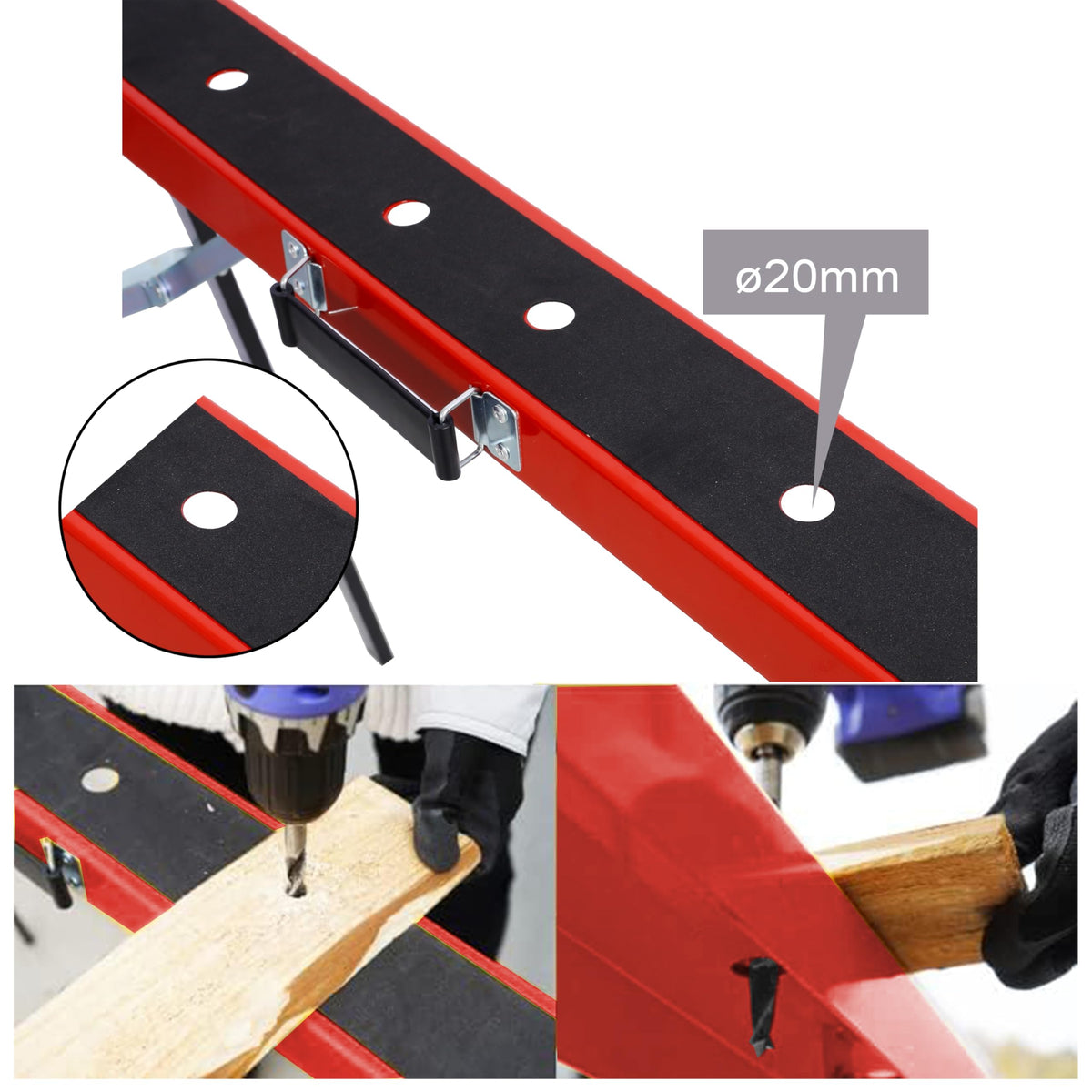 2 Pack Folding Steel Saw Horses 550lb Load Capacity U813