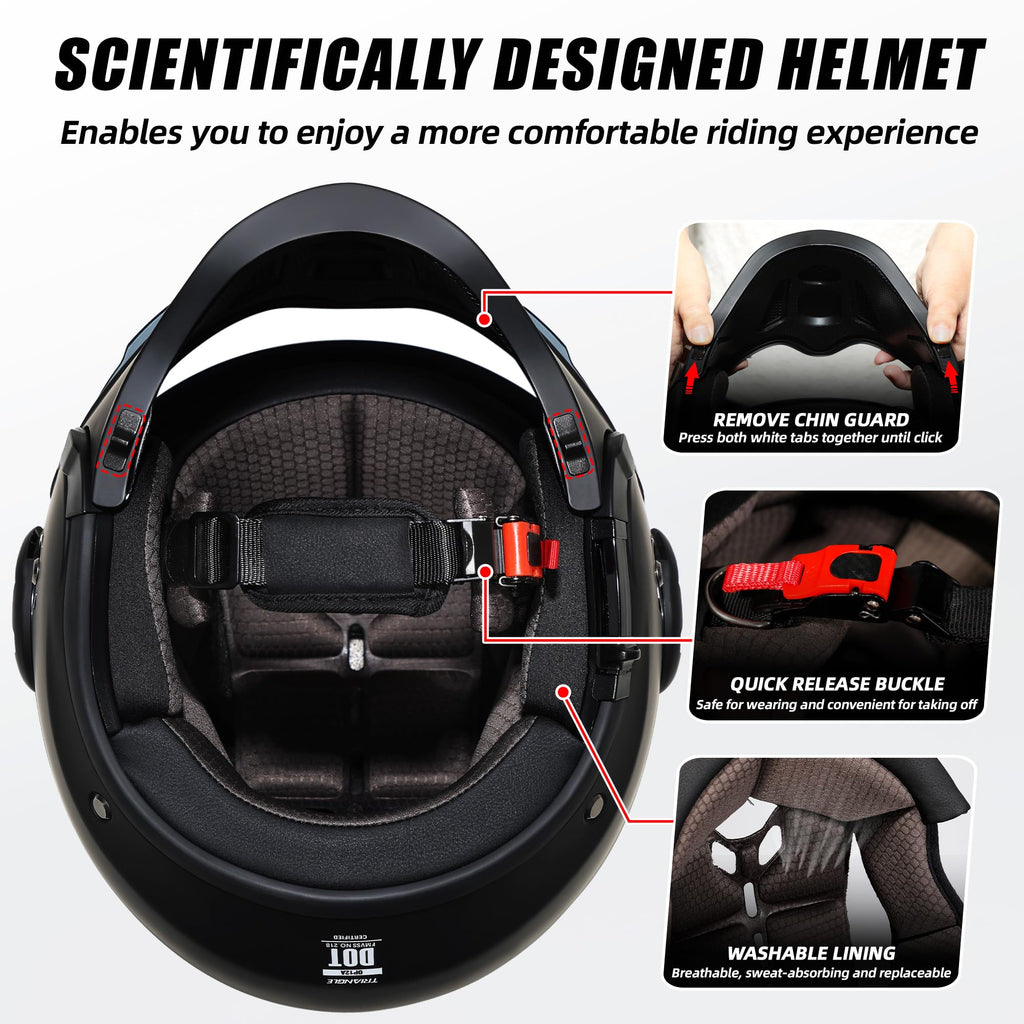 Full Face Motorcycle Helmet DOT Approved W719869