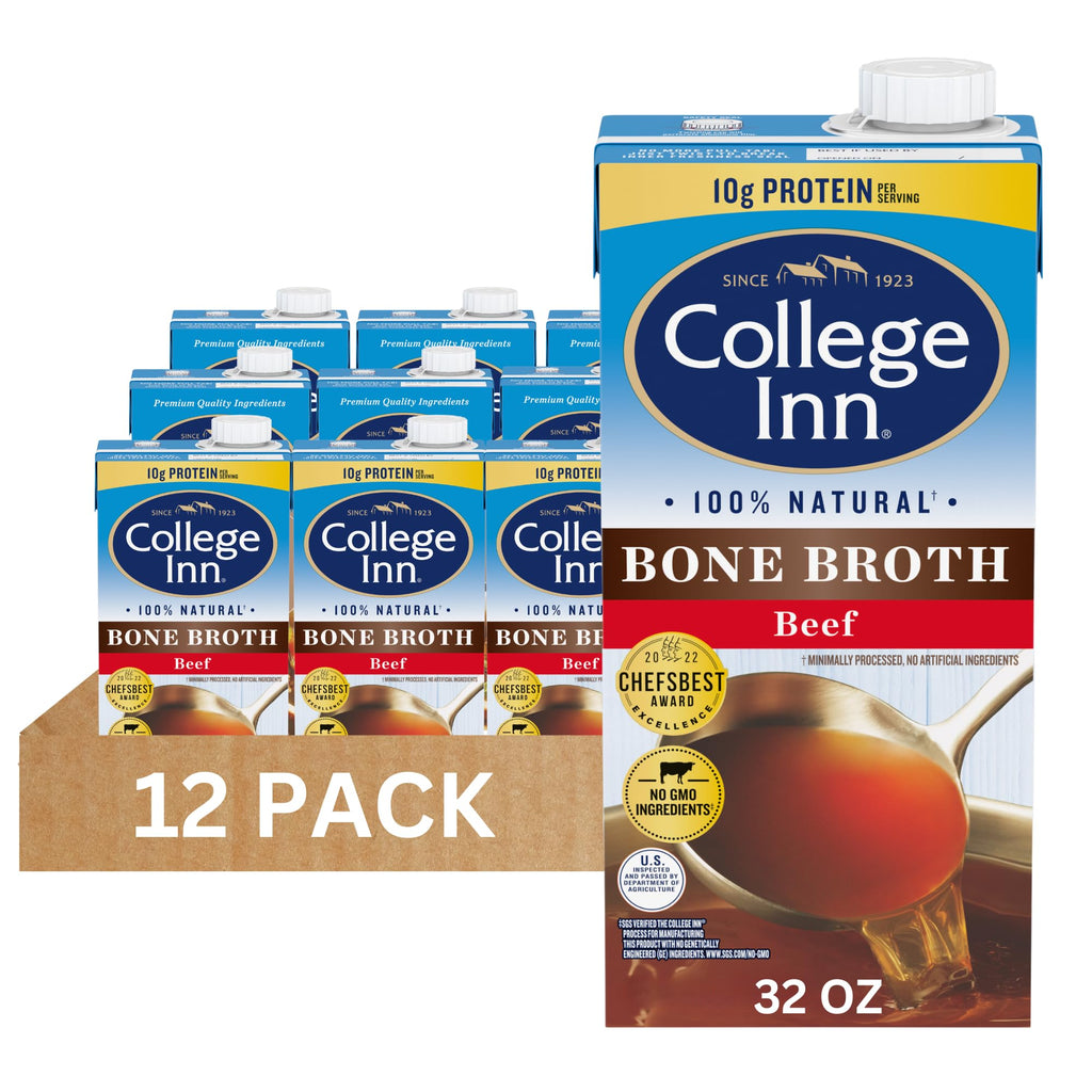 100% Natural Beef Bone Broth 32 fl Ounce Pack of 12 F51783